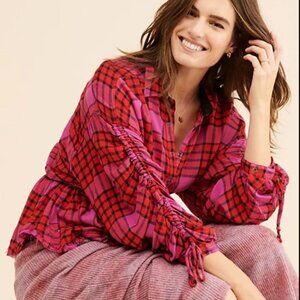 Free People Pacific Dawn Plaid Shirt